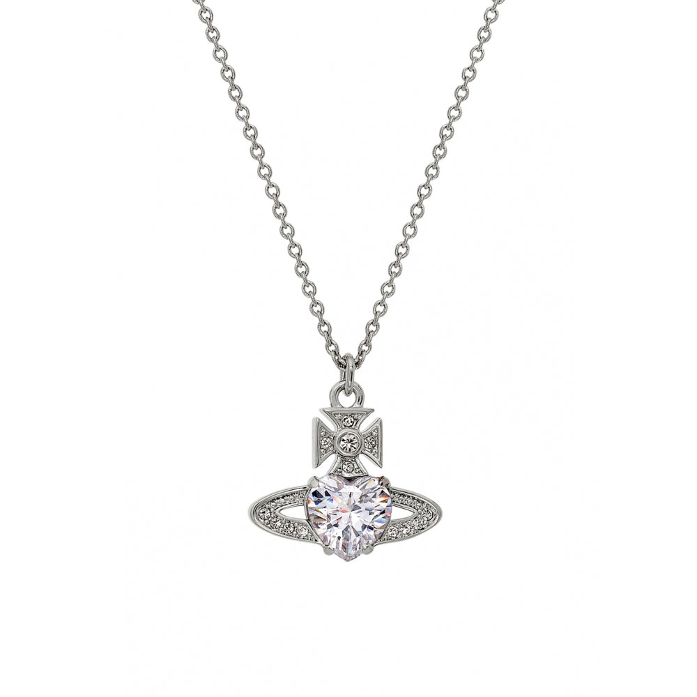 Vivienne Westwood ARIELLA Necklace Heart Silver Pink w/drawstring [E0140 |  eBay